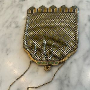 RARE 1920s Art Deco Whiting & Davis enamelled metallic mesh handbag